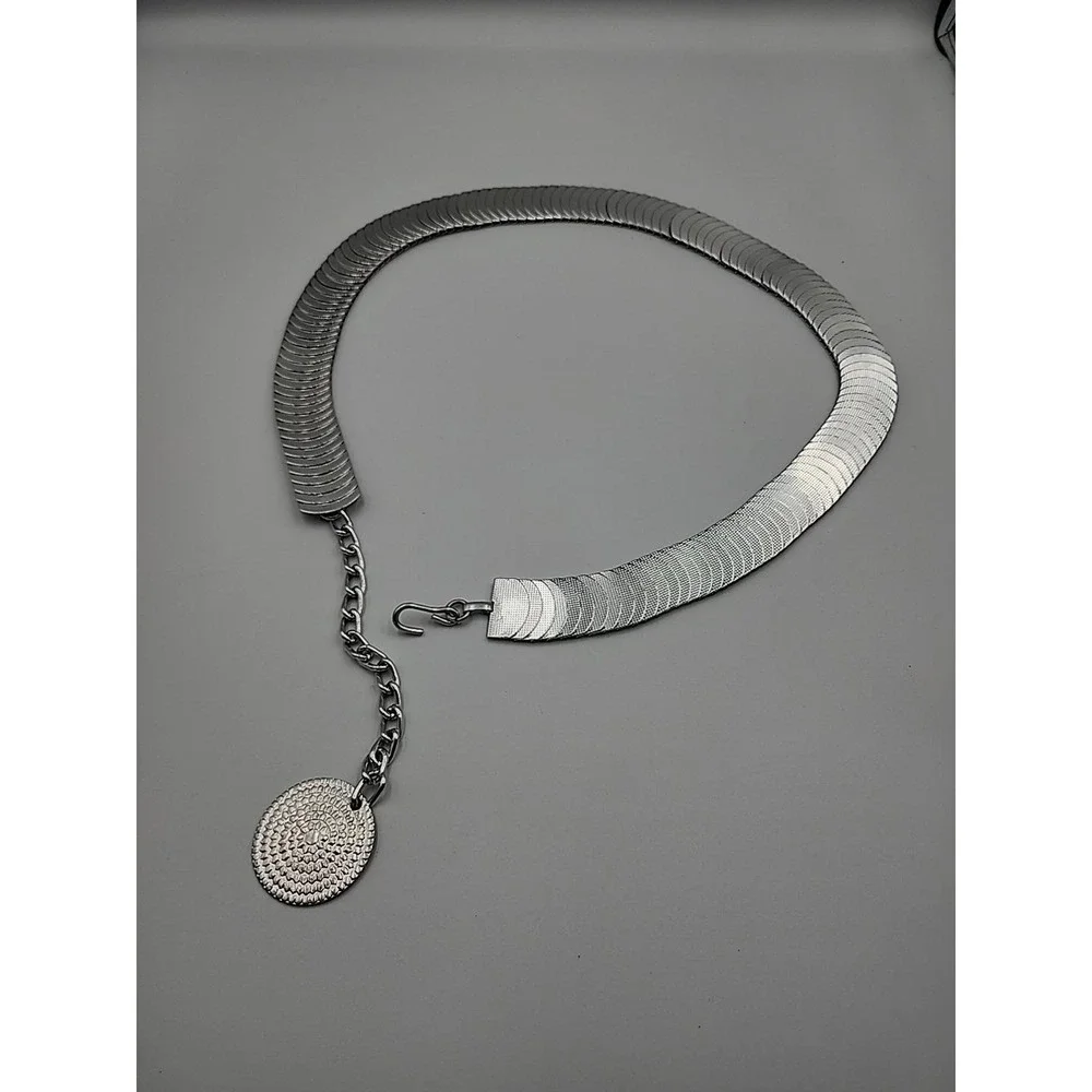 Vintage 1980's Silver‎ Metal Belt Adjustable 30-36